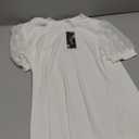 Blooming Jelly Womens Short Sleeve Blouse Business Casual Dressy Tops Ribbed Summer Stylish Work Shirts (Medium, White)