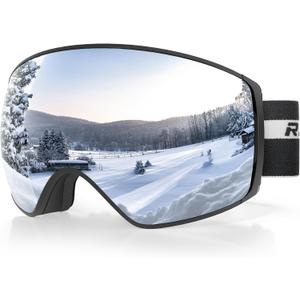 Pro Ski Goggles for Men Women, Magnetic With Detachable Anti-Fog Lens, 100% UV Protection, OTG