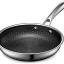 HexClad Hybrid Nonstick 8-Inch Frying Pan, Stay-Cool Handle, Dishwasher-Friendly, Oven-Safe Up to 900F, Induction Ready, Compatible with All Cooktops