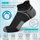 suaskk Men's Athletic Cushioned Ankle Socks, Comfort Wicking Anti-Blister Running Sock 5 Pairs (L)