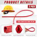 Shyyween 2 Pcs Hard Hat Accessories Red Full-Brim Rubber Edge Protector Strip for Helmets Enhance Safety, Visibility, Comfort & Multi-use Hard Hat Stickers for Work, Construction, DIY, Industrial
