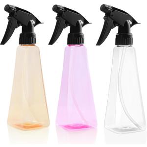 2 x Spray Bottles 12oz/350ml Empty Spray Bottles Refillable Mister Bottle with Multicolor for Cleaning, Plants, Hair, Cooking (Champagne + Rose-Red + Clear)