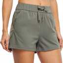 Willit Women's Shorts Hiking Athletic Shorts Yoga Lounge Active Workout Running Shorts Comfy Casual with Pockets 2.5" (Medium, Olive Green)
