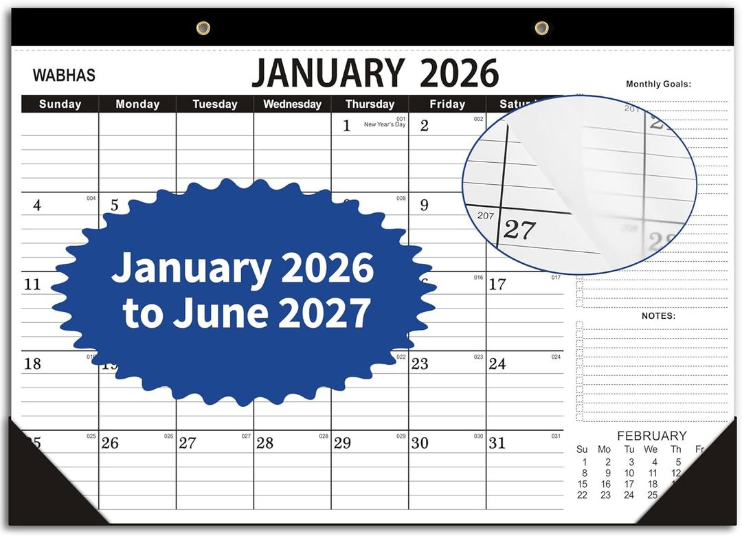 Desk Calendar 2026, January 2026 To June 2027, 2026 Desk Calendar With To-Do List, Calendar 2026-2027-18 Months, 2026 Calendar 17" X 12" For Home Or Office