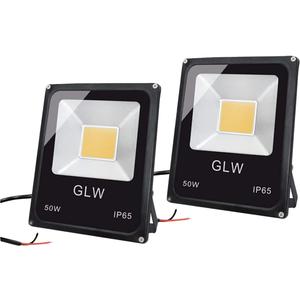 50W LED Landscape Lights 12-24V DC Warm White Flood Lights Low Voltage Landscape Lighting IP65 Waterproof Security Light for Walls Trees Flags Outdoor Spotlights with Spike Stand(2 Pack)