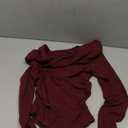 ANRABESS Womens One Off Shoulder Shirts Long Sleeve Going Out Crop Tops Ruched Tight Casual Blouse 2025 Trendy (Small, Burgundy)