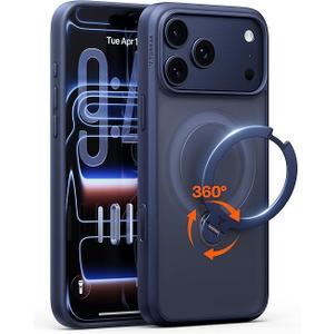 TORRAS Q3 Spin for iPhone 17 Pro Max Case with 360 Magnetic Stand, Camera Control, Fit for MagSafe, 4X MilitaryGrade Shockproof Case for iPhone 17 Pro Max Phone Case with Kickstand, Deep Blue