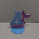 Mermaid Birthday Number Sign Centerpiece for Girls Wooden Mermaid Party Number Table Sign Decoration Supplies for Birthday Anniversary(Number 4)