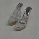 Women's Clear Strappy Stiletto Heels - Nude Platform Sandals with Ankle Strap | Pleaser (Kim) (6)