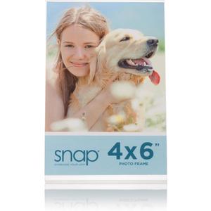 Set of 8 Snap - 4"x6" Clear Acrylic Self Standing Photo Frames - Perfect for Showcasing Memories in Style - Versatile and Durable Design for Home or Office Décor - Rectangular TableTop - Single Picture Frame