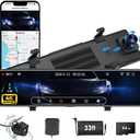 4K Dual Mirror Dash Cam with IMX415, 12" HD Rear View Mirror Dash Camera for Cars, Front and 1080p Rear Backup Camera with WiFi, GPS, Reverse Assist, G-Sensor, Parking Monitor, Free 64GB Card