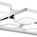 SOLFART Bathroom Vanity Light Fixtures Modern Led Vanity Light for Mirror for Bathroom 3 Lights Gloss Chrome 18.1 Inch 9608-3T-ND