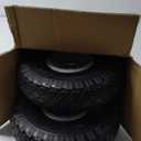 10x3.00-4 Flat Free Tire, 10" Heavy Duty Replacement Tire and Wheel Assemblies, Compatible Cosco Hand Trucks and Trolley Carts, 5/8" Axle Bore Hole, 2.2" Offset Hub, 2-Pack