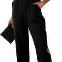 Omoone Women Sleeveless Straps Baggy Jumpsuit Overalls Casual Summer Bib Rompers Pockets (Medium, Black)