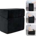 ROYALAY Adjustable Foot Rest Under Desk for Office, High-Density Foam Foot Rest with 3 Adjustable Heights, Ergonomic Footrest with Washable Cover for Home, Airplane, Travel(17 * 11 * 17in, Black)