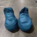 FDP Velvet and Vinyl Trendy Bean Bag, Children's Furniture for Bedroom, Playroom, Daycare, Preschool or Classroom, 2-Pack - Blue