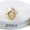 ZYfire Fire Hose - 2" ID x 25 FT Single Jacket TPU Firefighter Hose with M F NST/NH Brass Couplings 750 PSI Burst Pressure Lightweight for Use in Firefighting