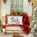 Blue and Gold Christmas Snowman Pillow Covers 12x20, Winter Home Decor, Tis The Season to Sparkle Snowflake Snowman Christmas Lumbar Throw Pillow Covers for Home Bedroom Living Room (Leopard-patterned Snowman)