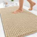OLANLY Thick Bathroom Rugs 30x20, Extra Soft Absorbent Chenille Bath Rugs, Rubber Backing, Machine Wash Dry, Bath Mats for Bathroom Floor, Tub and Shower, Home Decor Accessories, Beige