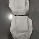 2PCS Car Seat Cover Nappa Leather Front for Tesla Model Y&3 2020-2024 Car Seat Bottom Protector, Original White Color Heavy Duty Seat Cushion Protector Without Backrest (White B)