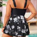 Aqua Eve Plus Size Two Piece Swimsuits for Women Tankini Bathing Suits Flowy Swim Dress with Shorts (Black, 16W)