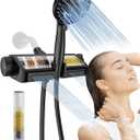 MakeFit Filtered Shower Head with Handheld Combo Matte Black - Dual 2-in-1 Spa System with Massage Shower and 10 Modes Hand Held Shower, High Pressure with Built-in Power Wash Mode