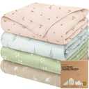 2-Pack Muslin Swaddle Blankets for Boys, Girls - Organic Baby Swaddles for Newborns, Soft & Breathable Receiving Baby Blankets for Girl, Boy, Neutral, Newborn Essentials Gift (Wild Bloom)