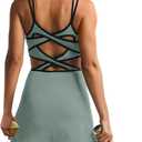 ReachMe Womens Tennis Dress Athletic Dresses with Built in Shorts and Bra Summer Workout Romper Trendy Golf Outfits (L)