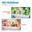 4E's Novelty Rubber Ducks for All Holidays, Bulk Pack of 42 - Includes 6 of Each Holiday, Patriotic July 4 Ducks, Halloween Ducks, Bath Toys for Kids, Gift for Jeep Owners, Jeep Ducking