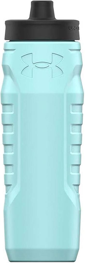 Under Armour Squeeze Water Bottles, 32 oz Water Bottles, Sideline Sports Water Bottle with Quick-Shot Lid, Quick & Easy Hydration, Gym Water Bottles, Squeeze Bottle, 1 32oz Bottle (Breeze Blue)