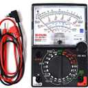 White Deer Analogue Meter Multimeter Multitester, Amp Volt Ohm Voltage Tester Meter and Diode Continuity Test, Accurately Measures Voltage Current Amp Resistance Capacitance Dual Fused for Anti-Burn