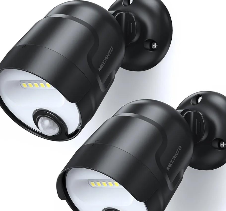 Battery Operated Motion Sensor Light Outdoor, 4000mAh Rechargeable 600 Lumen Battery Powered Spotlight Outdoor Waterproof for Porch, Garage, House(2 Pack)(Non-Solar)