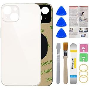 Phoupair OEM Rear Back Glass Replacement for iPhone 13 6.1 Inches with Professional Repair Tool Kit (Starlight)