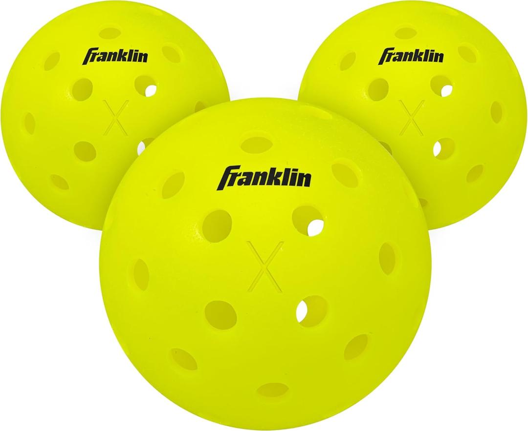 Franklin Sports X-40 Outdoor Pickleballs - Official Ball of USA Pickleball, APP Tour + US Open - Regulation Size (2 Count, Yellow), + 2 TCA Tennis Balls 