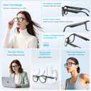 Bluetooth Smart Glasses,Blue Light Blocking Glasses for Men and Women ,Built-in Mic & Speakers,Smart Wireless Headphone Glasses for Office/Work Blue Light Filtering, Voice Control,Unisex