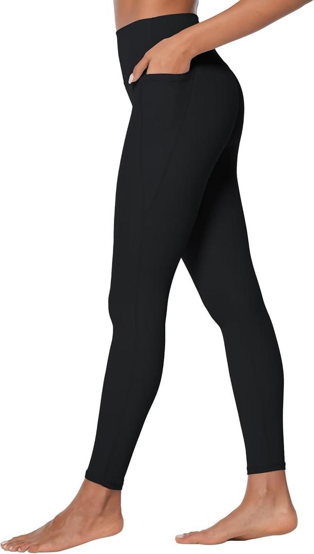 Sunzel Nunaked Workout Leggings for Women, Tummy Control Compression Workout Gym Yoga Pants, No Front Seam & High Waist (Large, Black)