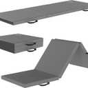 Fitvids Folding Exercise Gymnastics Mat for Tumbling, 2'x6'x2" Gym Workout Mat with Carrying Handles High-Density Anti-Tear Portable Fitness Aerobics Mats for Home Gym Yoga Pilates MMA Core Training (Graphite)