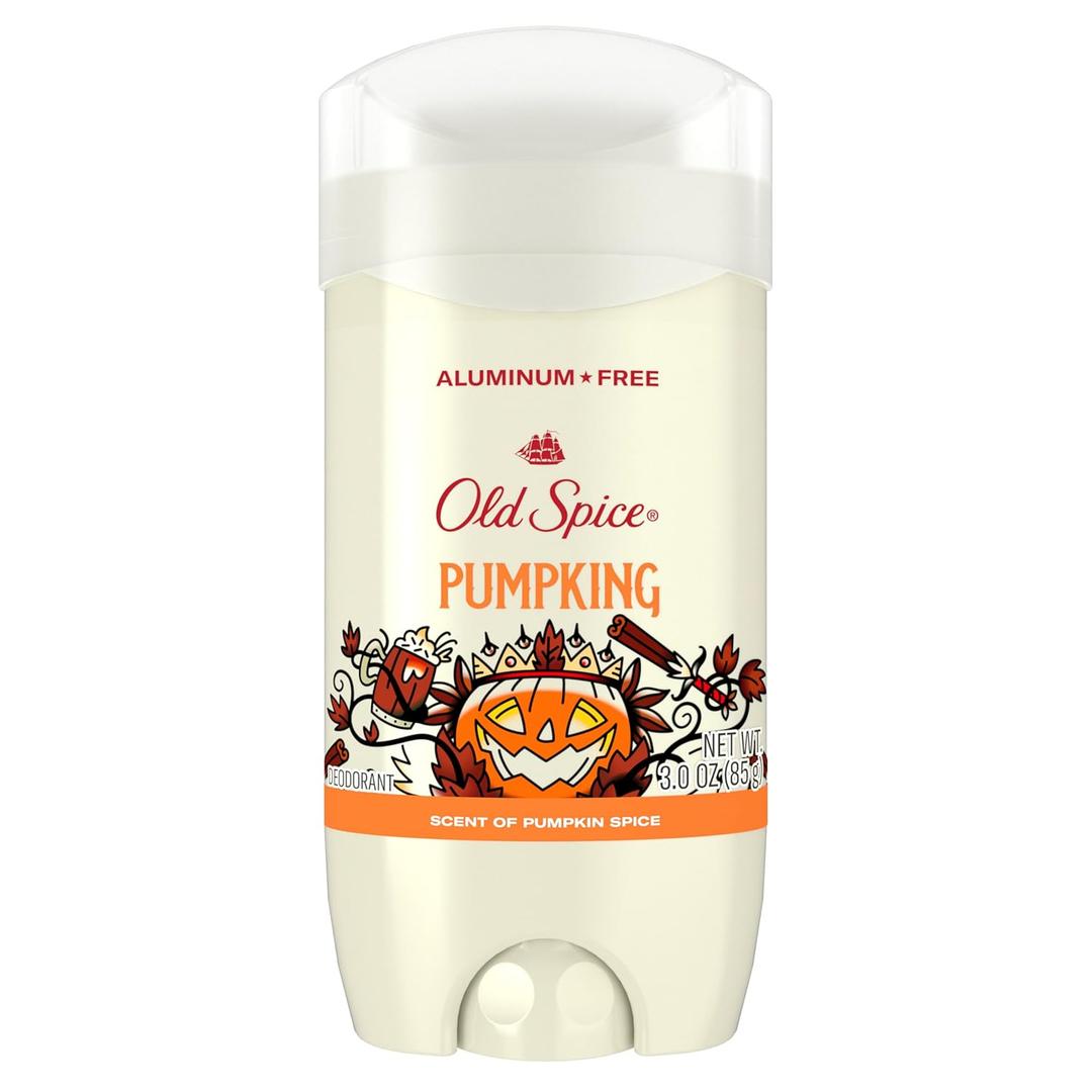 Old Spice Aluminum Free Deodorant for Men, Holidudes Limited Edition, 24/7 Holiday Freshness, Odor Protection, Stocking Stuffer, PumpKing Pumpkin Spice Scent, 3.0 oz (3 Ounce (Pack of 1))