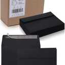 120Qty A7 Black Invitation Envelopes 5.25x7.25 Inches- Windowless Design 120GSM Self-Seal Envelopes for Invitations, Greeting Cards, Invoices