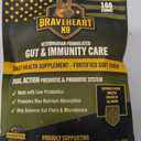 Braveheart K9 Gut & Immunity Care Dog Supplement, Veterinarian Formulated, Dual Action Prebiotic & Probiotic System, Fortified Soft Chew, 160 Count, BBD 10/31/2027