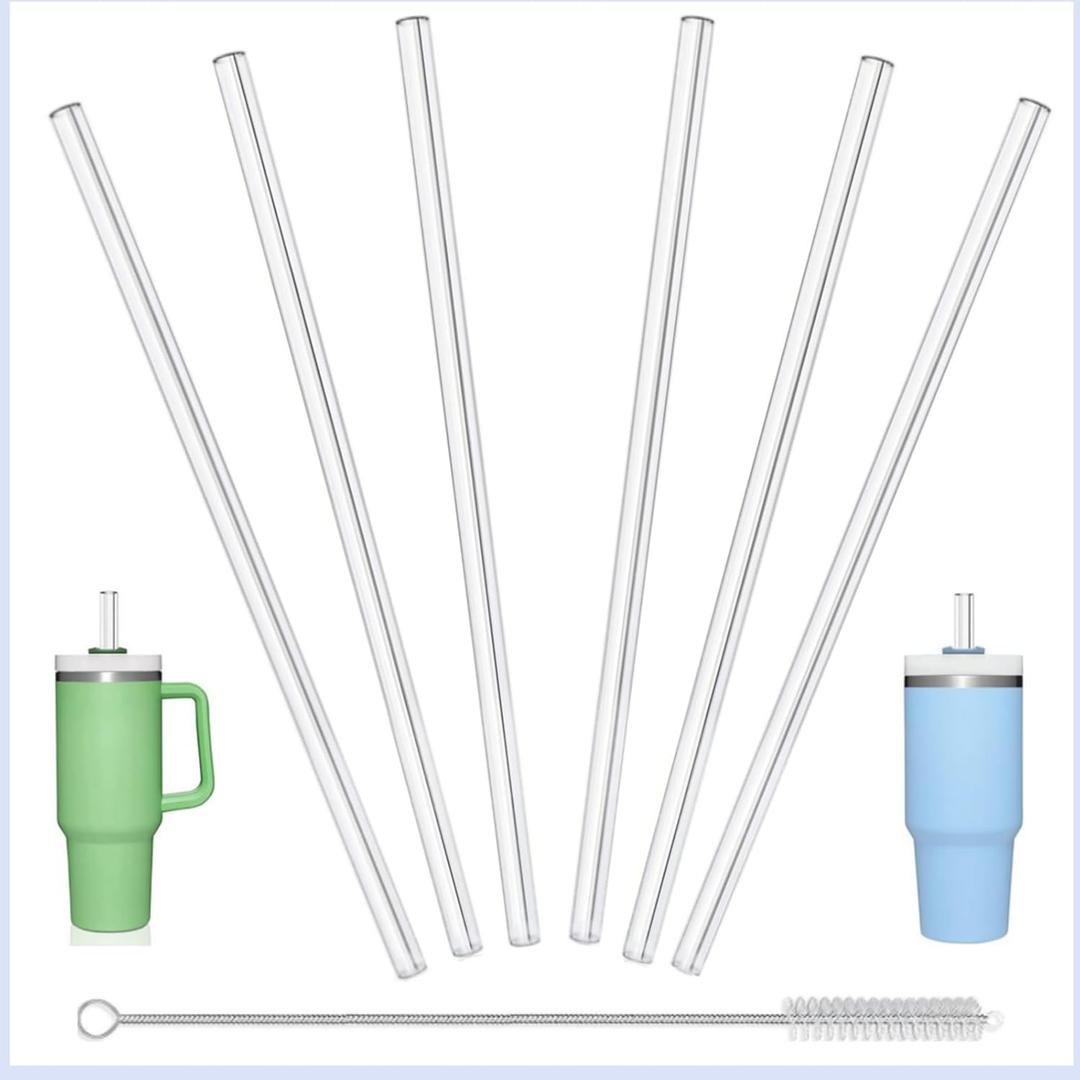 Straw for Stanley Cup 30OZ | Replacement straw for Stanley 30oz Tumbler | Reusable Straws for 30 OZ Stanley | 6-Pack Stanley Straws BPA Free, Dishwasher Safe, Made of Tritan, Clear