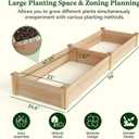 Outdoor Wooden Raised Garden Bed, Elevated Planter Box for Vegetables/Garden/Lawn/Patio, Natural Wood, 96 x 24 x 9in