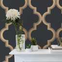 Tempaper Midnight & Metallic Gold Marrakesh Removable Peel and Stick Wallpaper, 20.5 in X 16.5 ft, Made in the USA