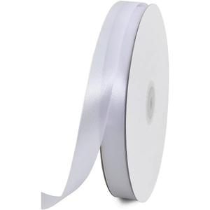 25Yards Satin Ribbon Bow 1 Roll 2CM Width Solid Ribbon DIY Craft Gifts Wedding Party Chair Wrapping Decor - White