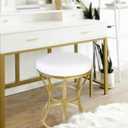 Vanity Chair, Small Velvet Vanity Stool & Ottoman Bench for Bathroom, Dorm