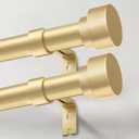 IFELS 2 Pack Heavy Duty Curtain Rods for Windows 66 to 120 Inch, 1 Inch Gold Adjustable Curtain Rod Set with Easy Installation and Modern Design (A1,Gold,30-120", 2 Pack)