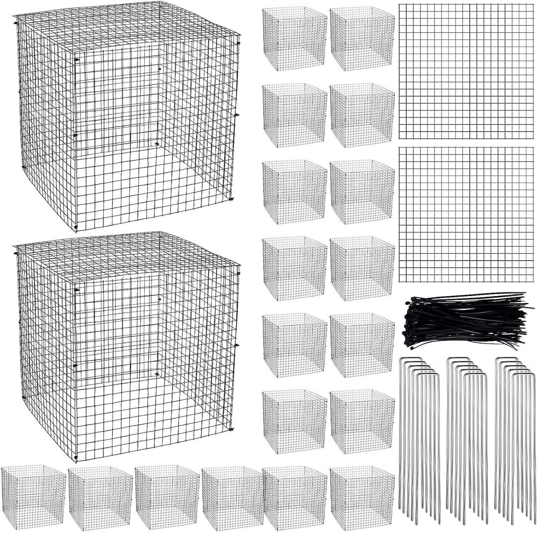 12"x12" Small Wire Plant Protectors, 20 Pack Square Wire Plant Cages Garden Mesh Plant Wire Cage for Plant Vegetable Protection