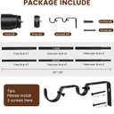 Heavy Duty Double Curtain Rod 84-120 Inch Length, 1 Inch Adjustable Matte Black Double Curtain Rod with Brackets, Long Double Curtain Rod for Windows Sliding Door (Black, 32-120", 1 PCS)