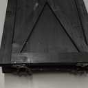 Glitzhome Christmas Tree Collar, Tree Collars for Artificial Trees, 22" L Washed Black Wooden Tree Collar Christmas Tree Base Cover Tree Skirt Collar for 7.5ft Tree