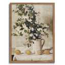 JOWOROLO Vintage Flower Poster - Lemon Still Life Wall Decor- Framed Canvas Prints Wall Art Home Decor - Retro Wildflower Art Print Farmhouse Painting Artwork - 12x16in Framed